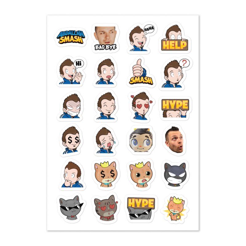 Abdallah Emotes Sticker Sheet product image (1)