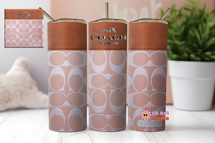Handbag Pink Brown Tumbler Wrap product image (1)