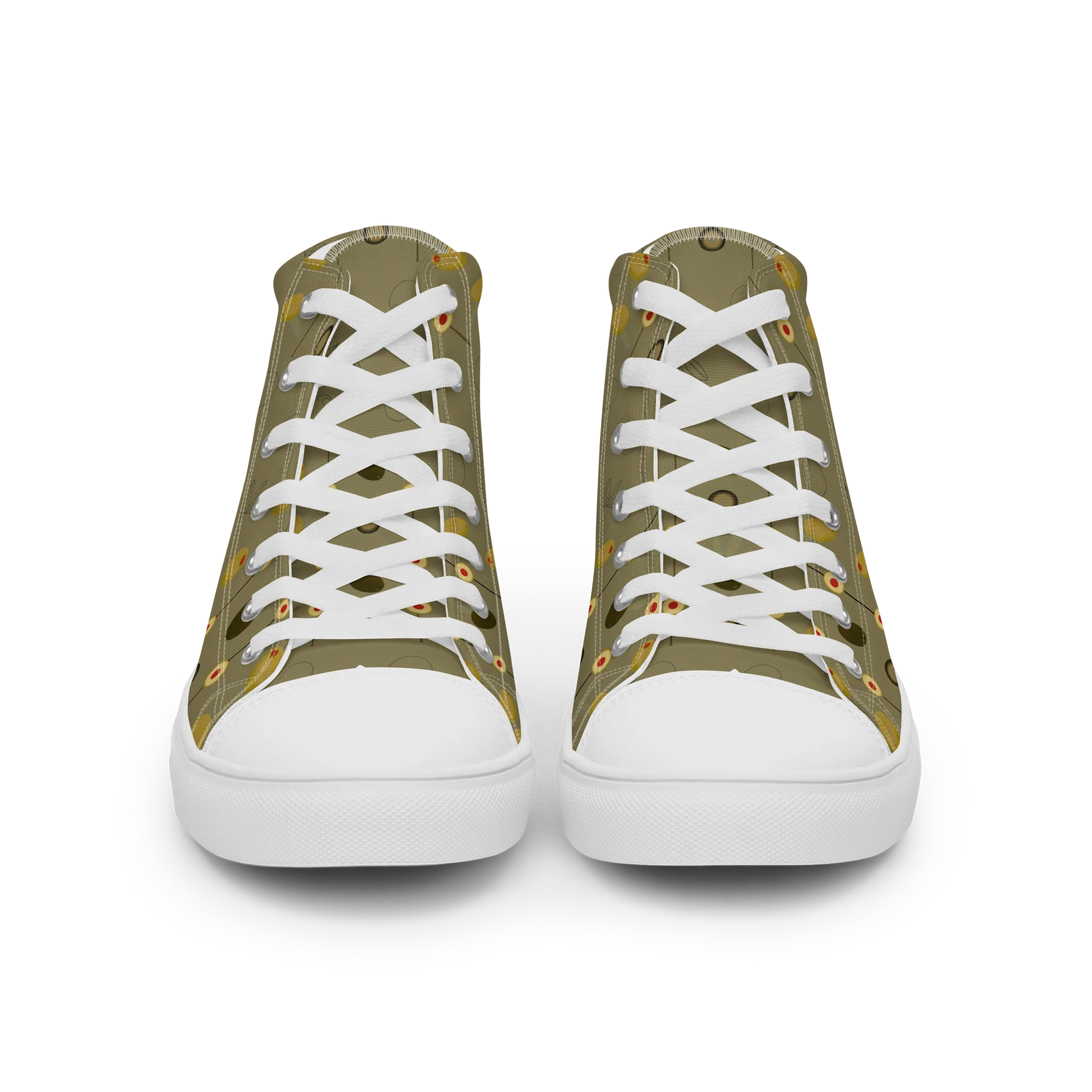 Olive Geometry Women's High Top Canvas Shoes – Olive product image (14)