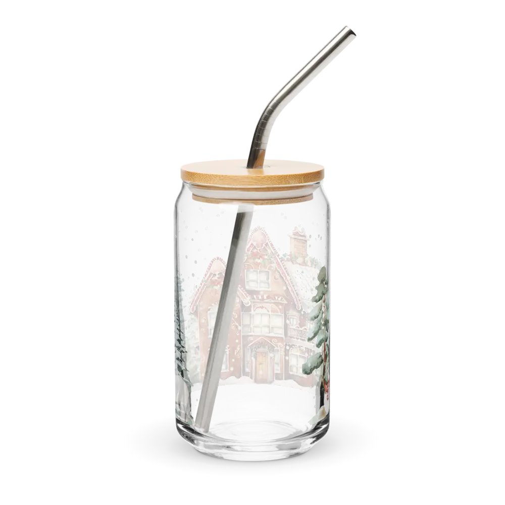 Winter Wonderland Gingerbread House Can-Shaped Glass product image (2)
