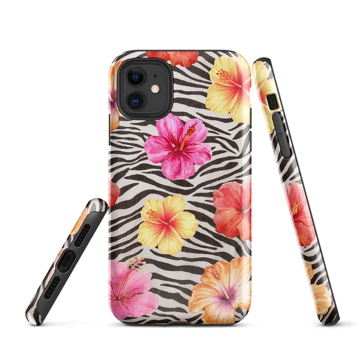 zebra hibiscus i phone case product image (1)