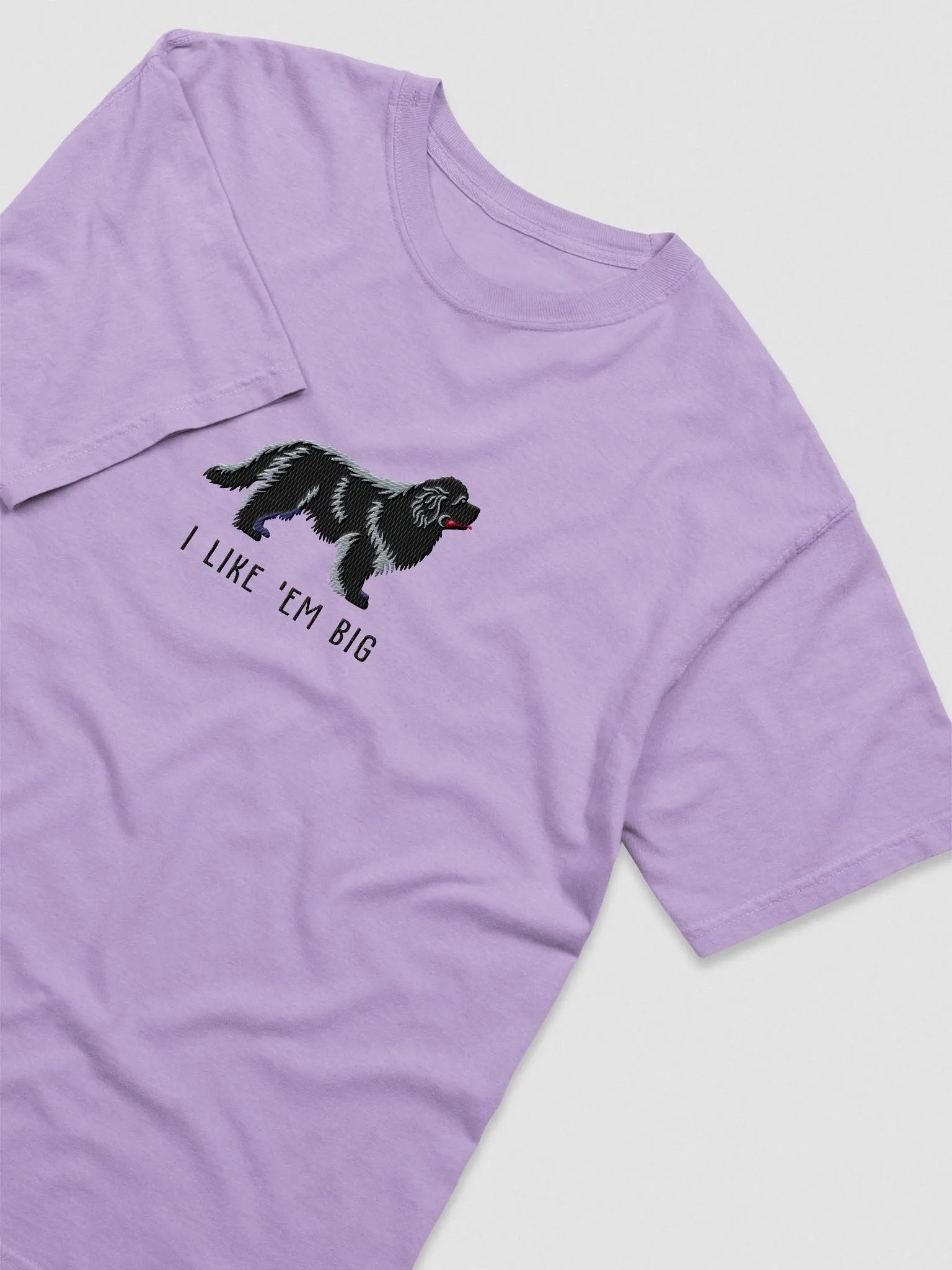 I Like 'Em Big T-Shirt(Embroidered) of a Newfoundland(Black) product image (6)