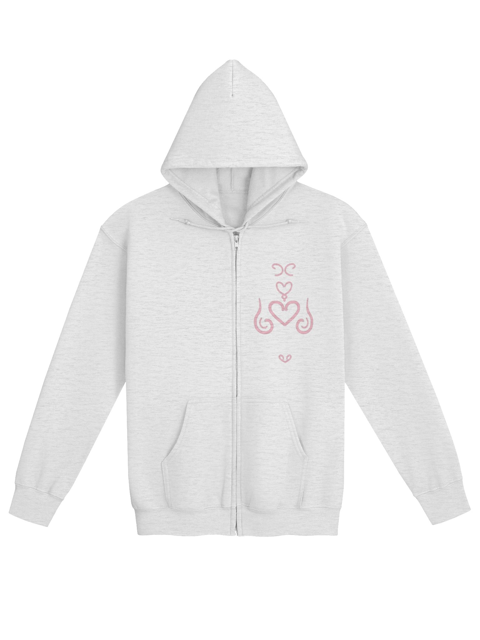 pink heart ornamental zip up hoodie product image (1)