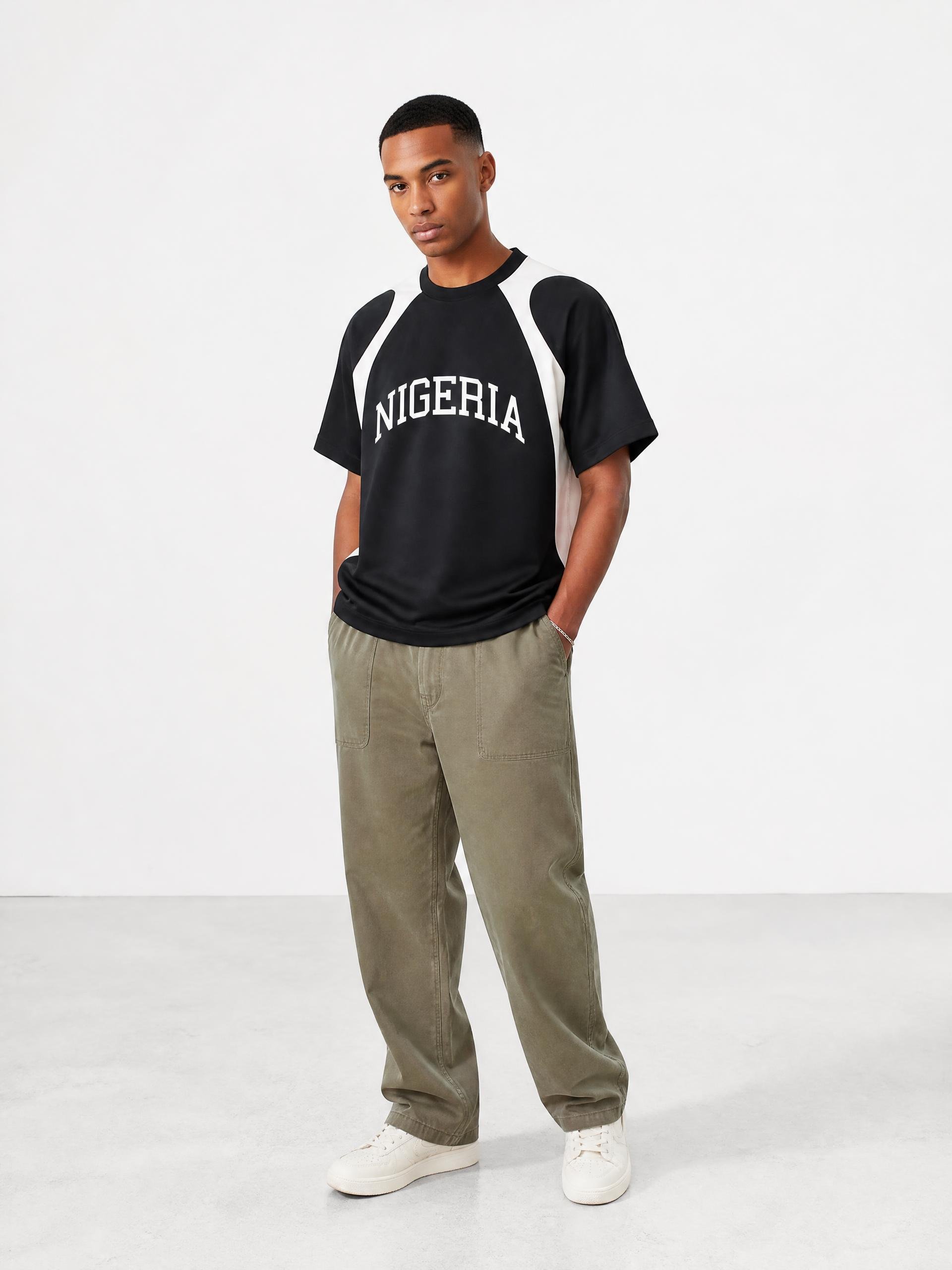 NIGERIA Contrast Panel Cotton T-Shirt product image (3)