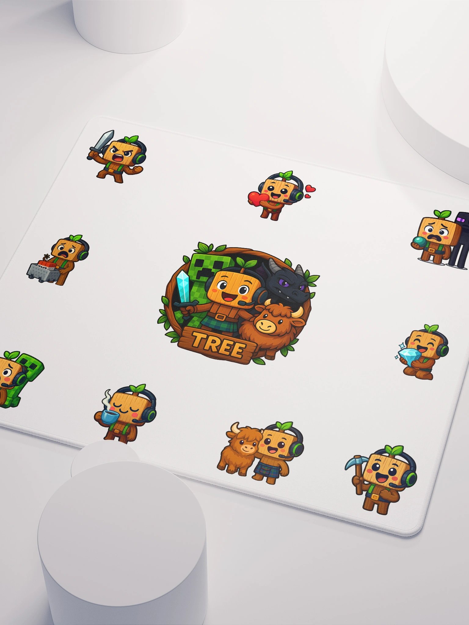 Tree Mouse Mat White product image (3)
