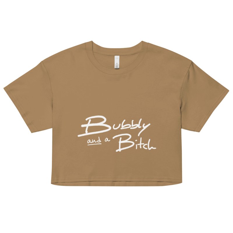 Bubbly and a B*tch (white design) printed cotton crop top product image (12)