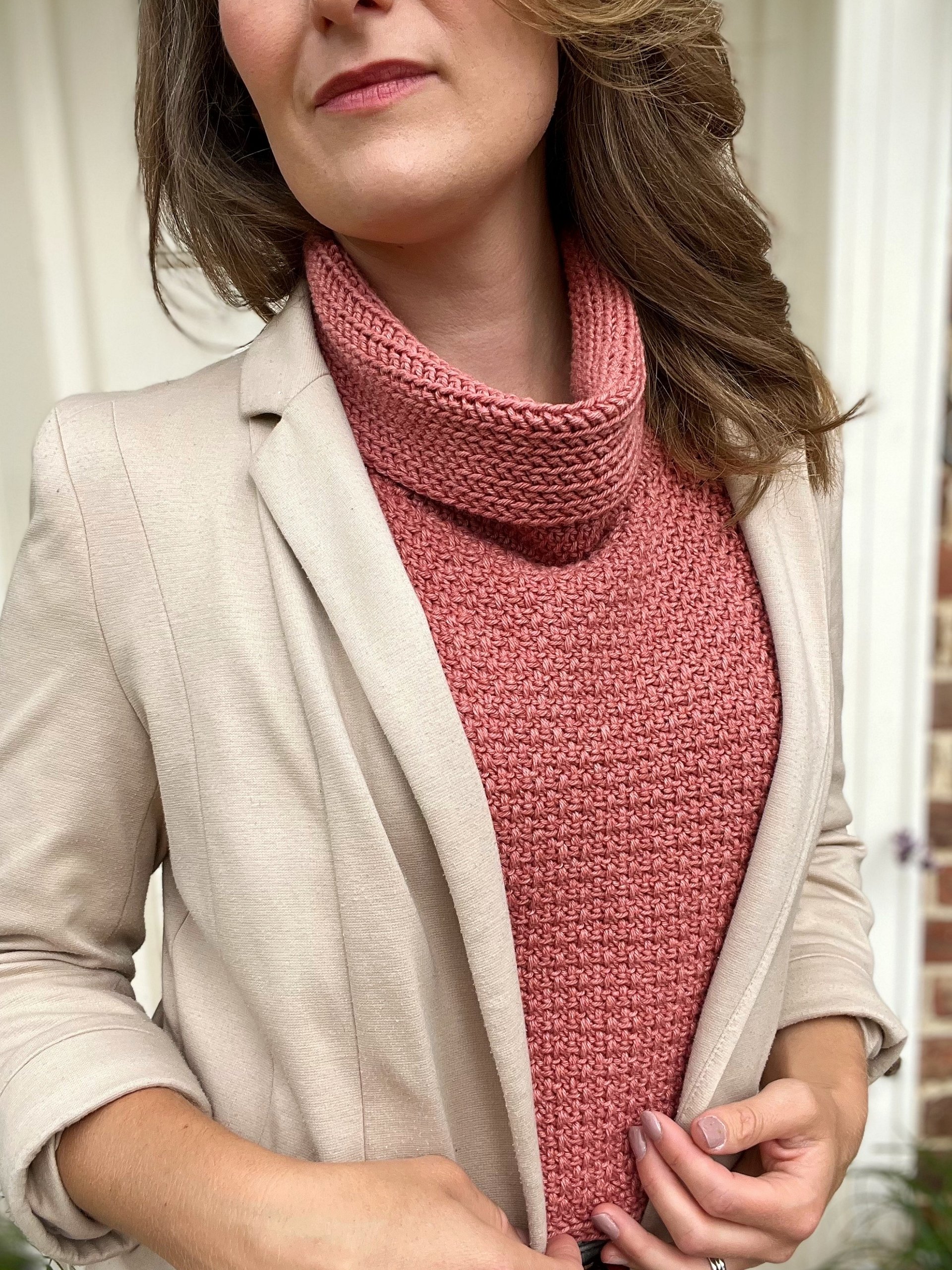 Herringbone Dickie Crochet Pattern - 3 neckline options! product image (10)