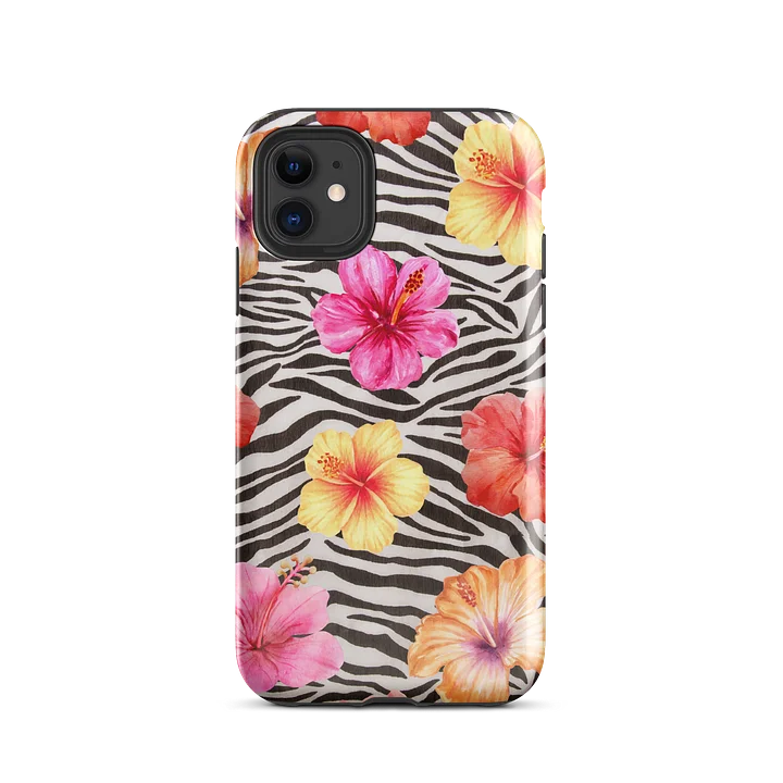 zebra hibiscus i phone case product image (2)