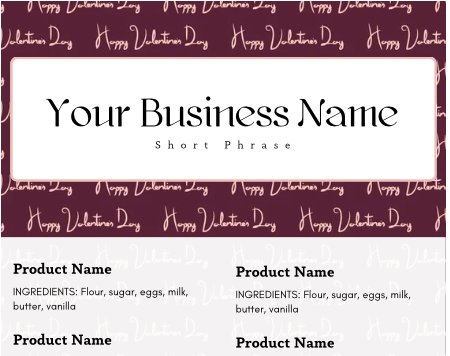 Love Letter Cake Tasting Label Templates product image (2)