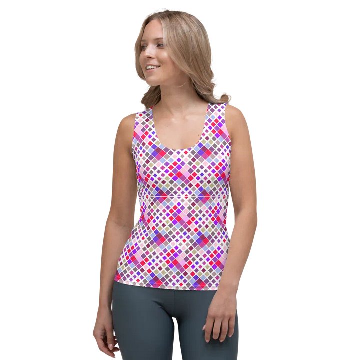 Colorful Square Pattern Design Tank Top - Ver 6 product image (1)