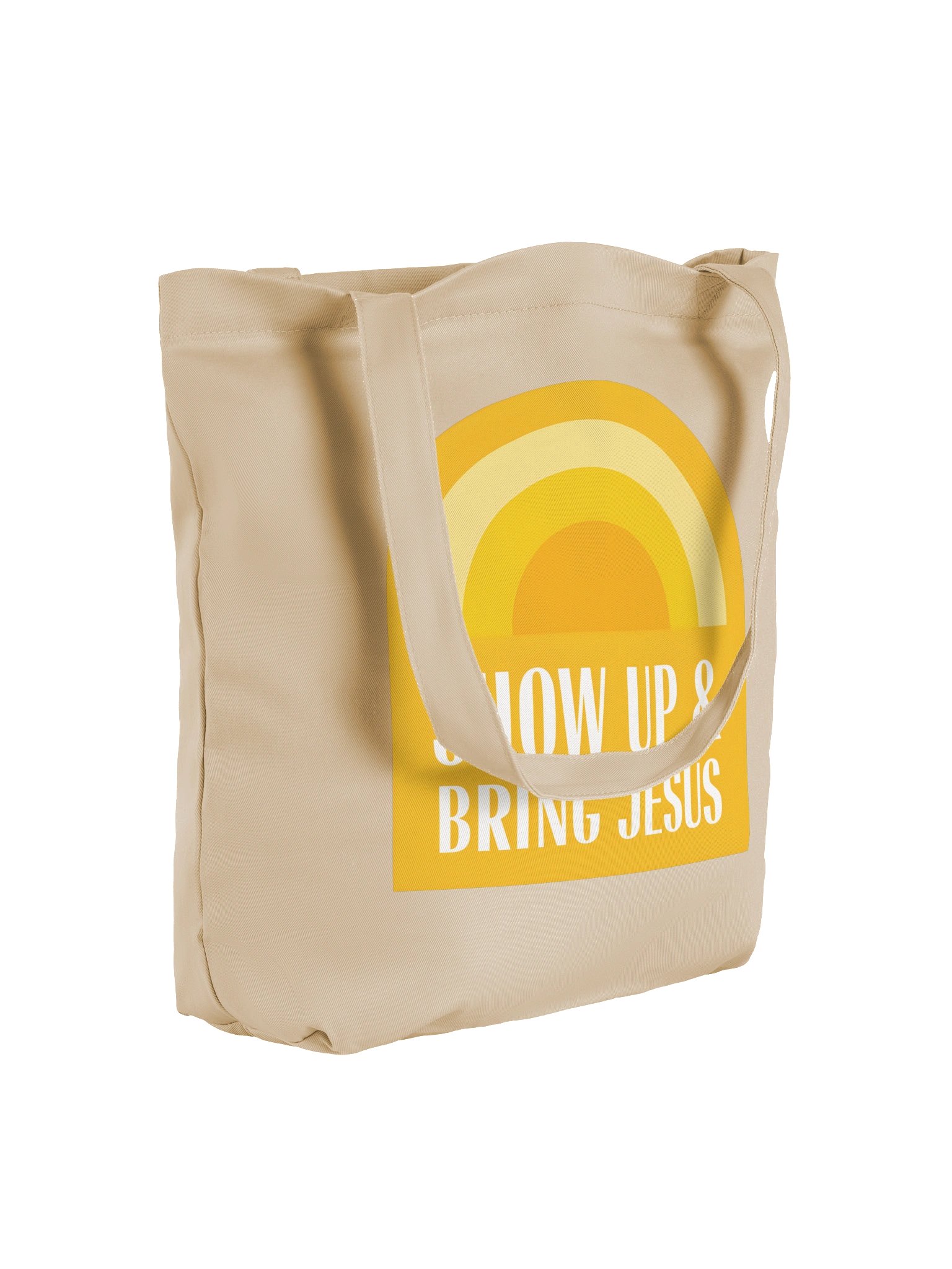 Show Up & Bring Jesus Tote Bag (Gold) product image (4)