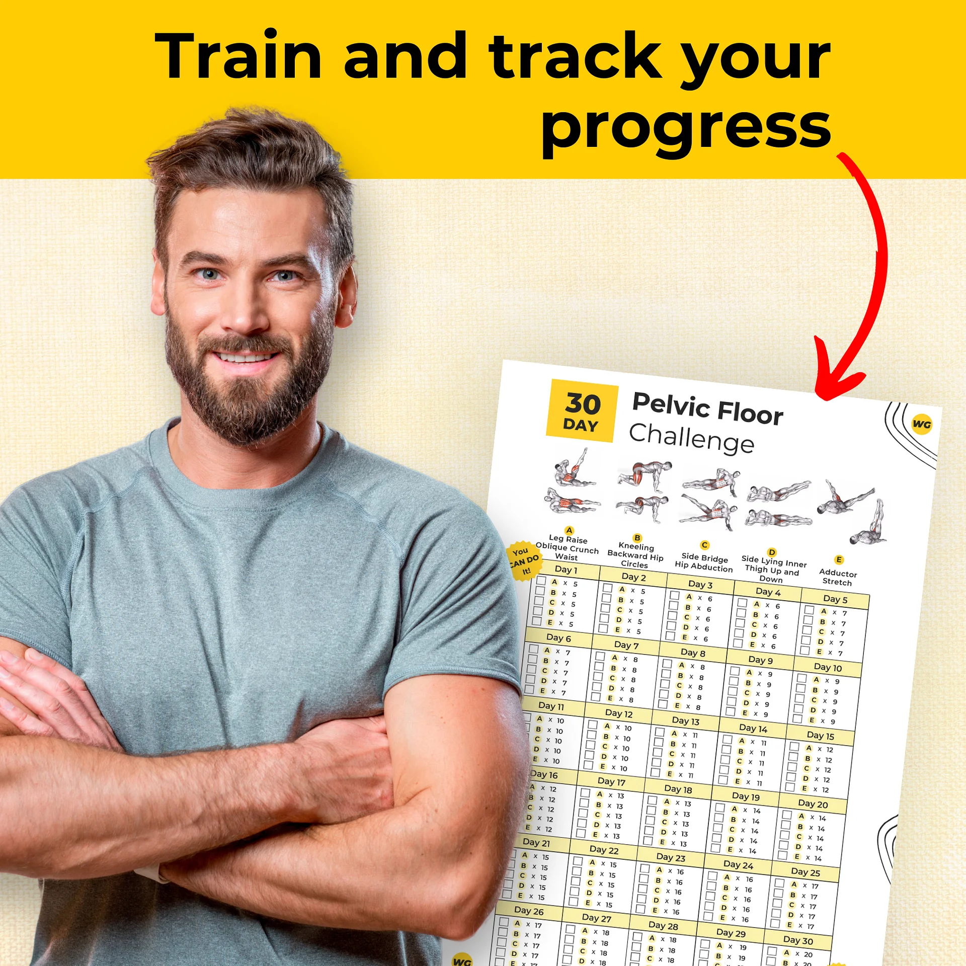 30 Day Pelvic Floor Challenge - Printable Workout Tracker product image (2)