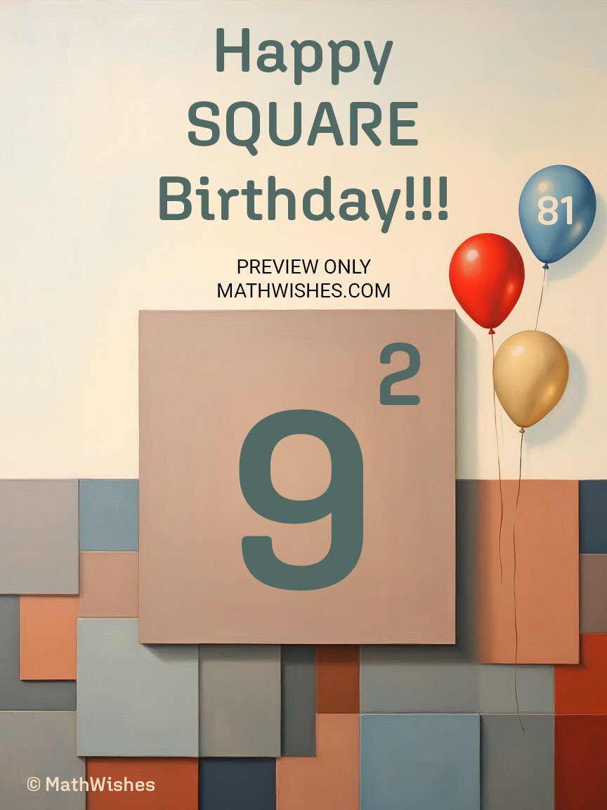 81st Birthday Card - Square Birthday product image (1)