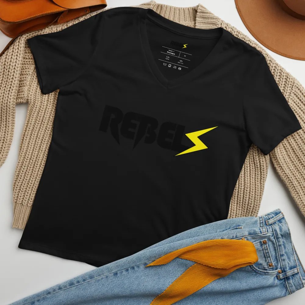 Woman's V Neck | Black | Black/Yellow product image (9)