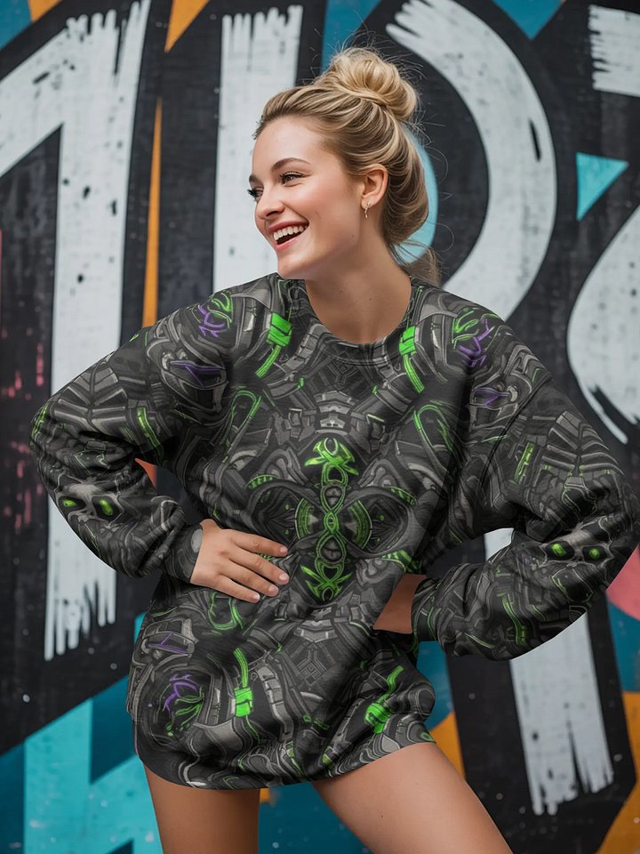 Neon Matrix – Unisex All-Over Print Sweatshirt product image (1)