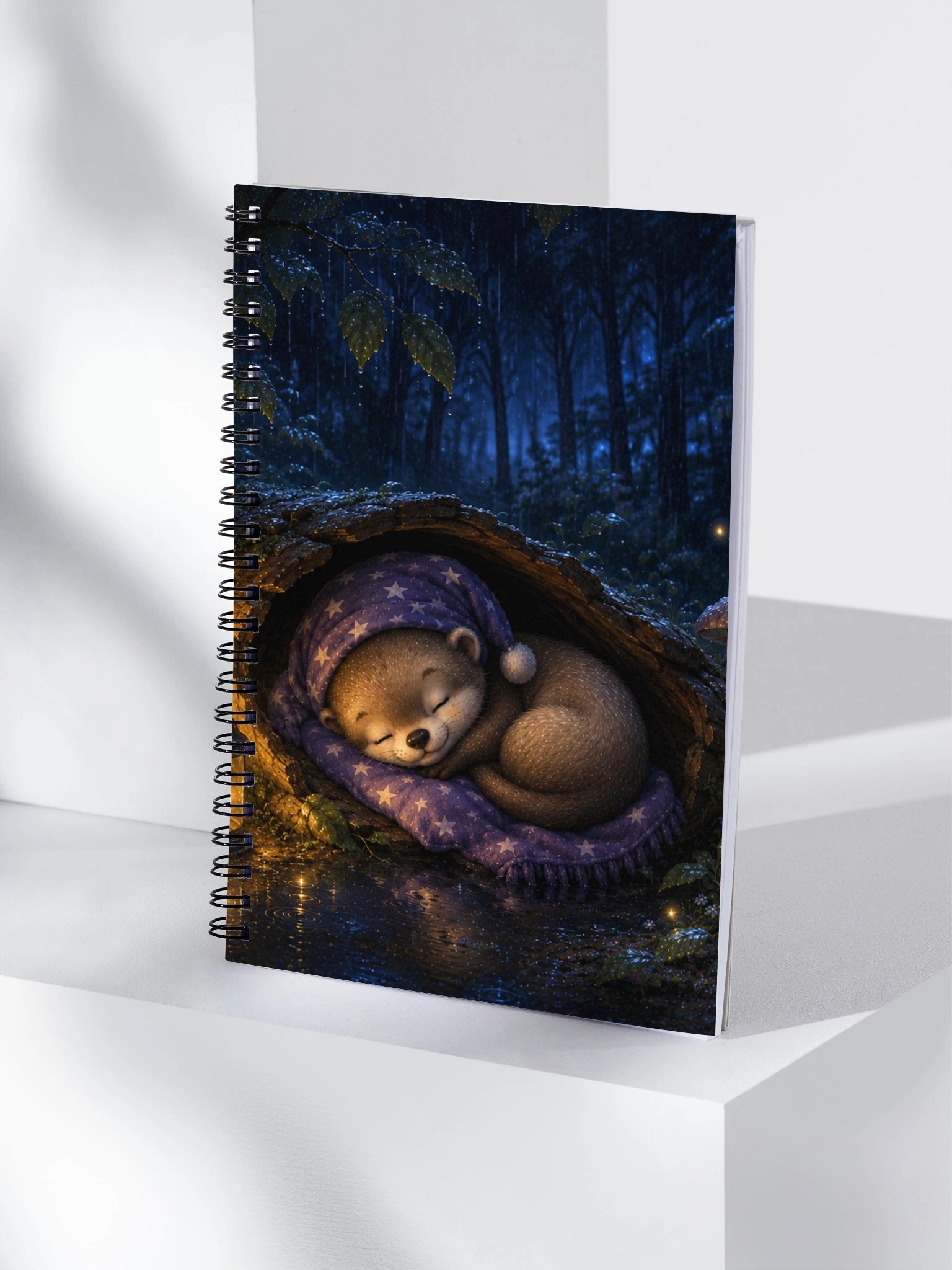 Rainy Night Dreams Spiral Notebook | Cosy Ferret Journal product image (4)