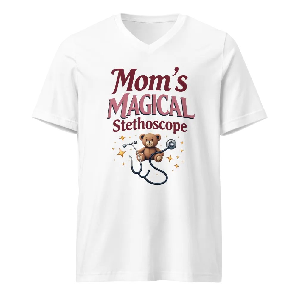 Mom's Magical Stethoscope Teddy Bear v-neck Tee product image (5)
