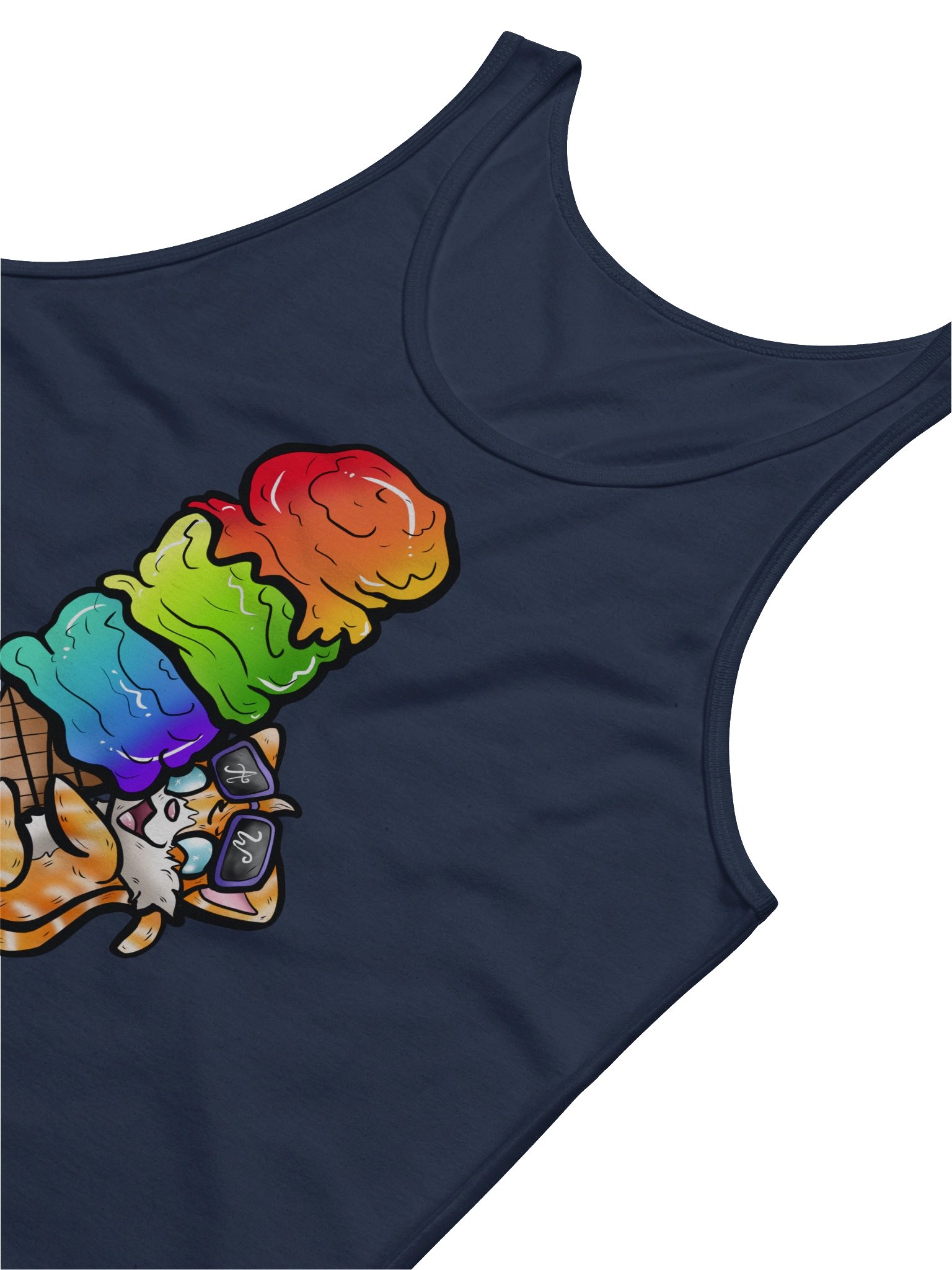 Arcade Warrior Rainbow Ice Cream Cat Logo Men's Tank Top product image (16)