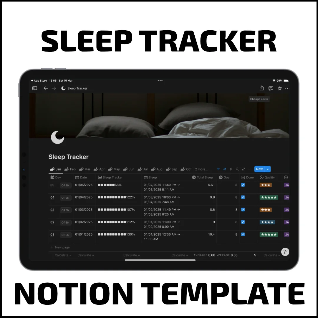 Notion Template - Sleep Tracker product image (1)