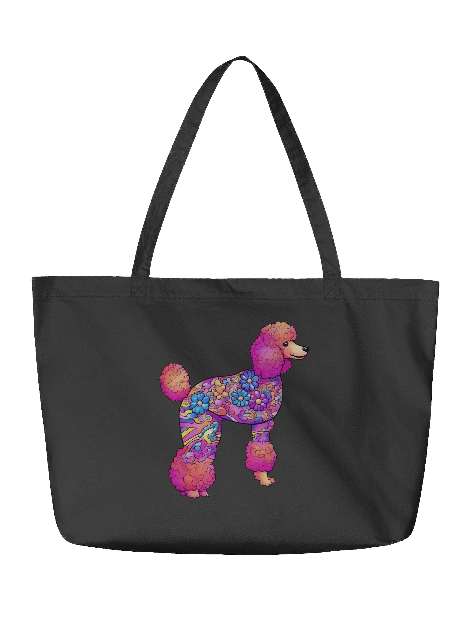 Flower Power Poodle #1 -Eco-conscious Organic Cotton Tote product image (3)