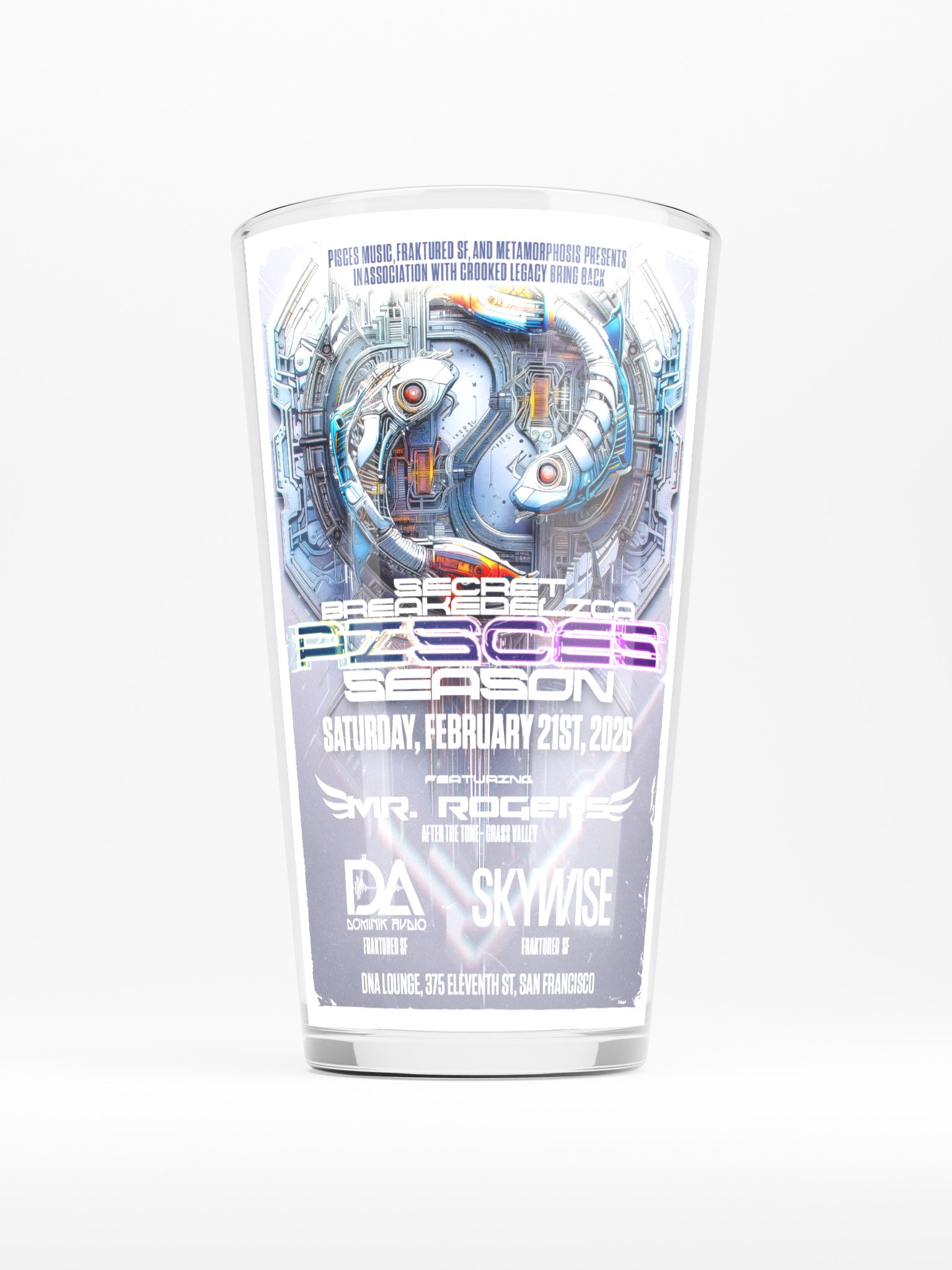 Secret Breakedelica: Pisces Season Shaker Pint Glass product image (1)