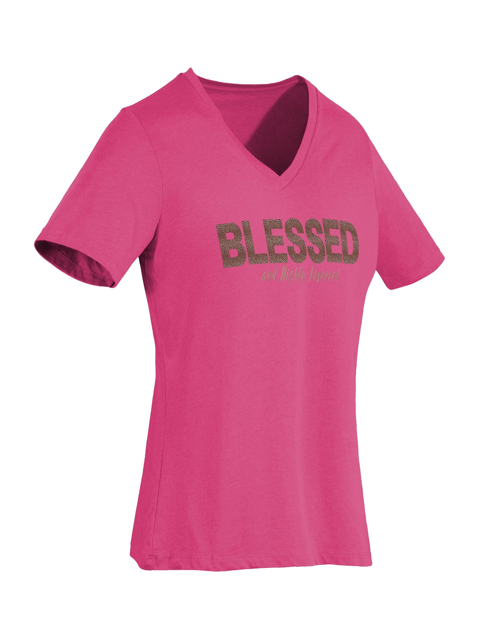 Women's Leopard Print Blessed and Highly Favoured Tee product image (27)