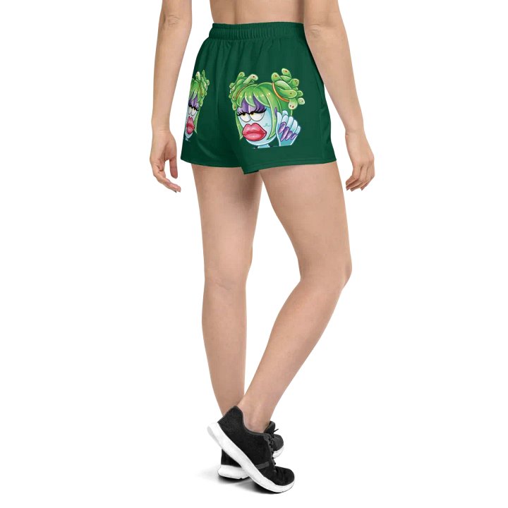 Dark Green Nail Check Booty Shorts product image (1)