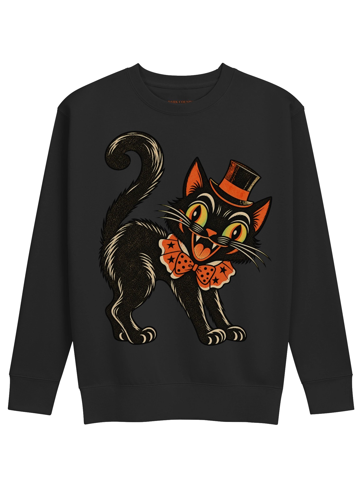 Retro Style Halloween Black Cat Sweatshirt product image (1)