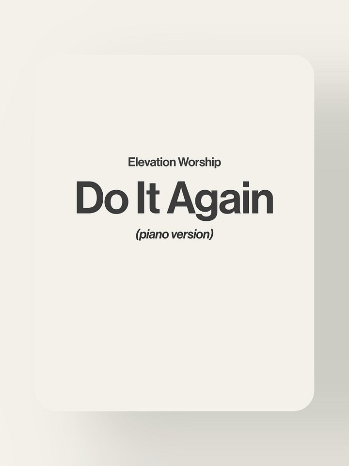Do It Again - Elevation Worship product image (1)