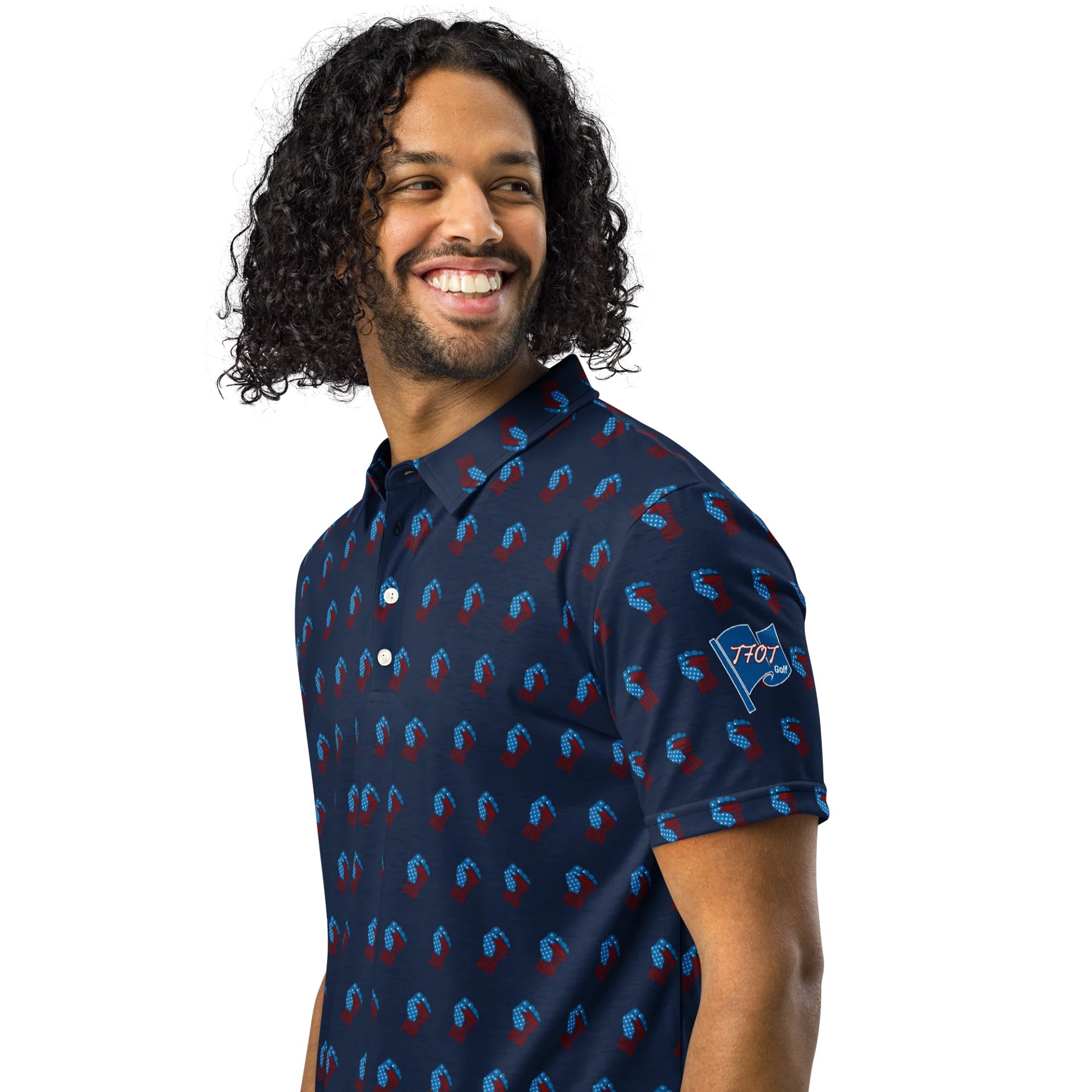 TFOT SlimFit America 1st Navy Fist Polo Shirt product image (1)