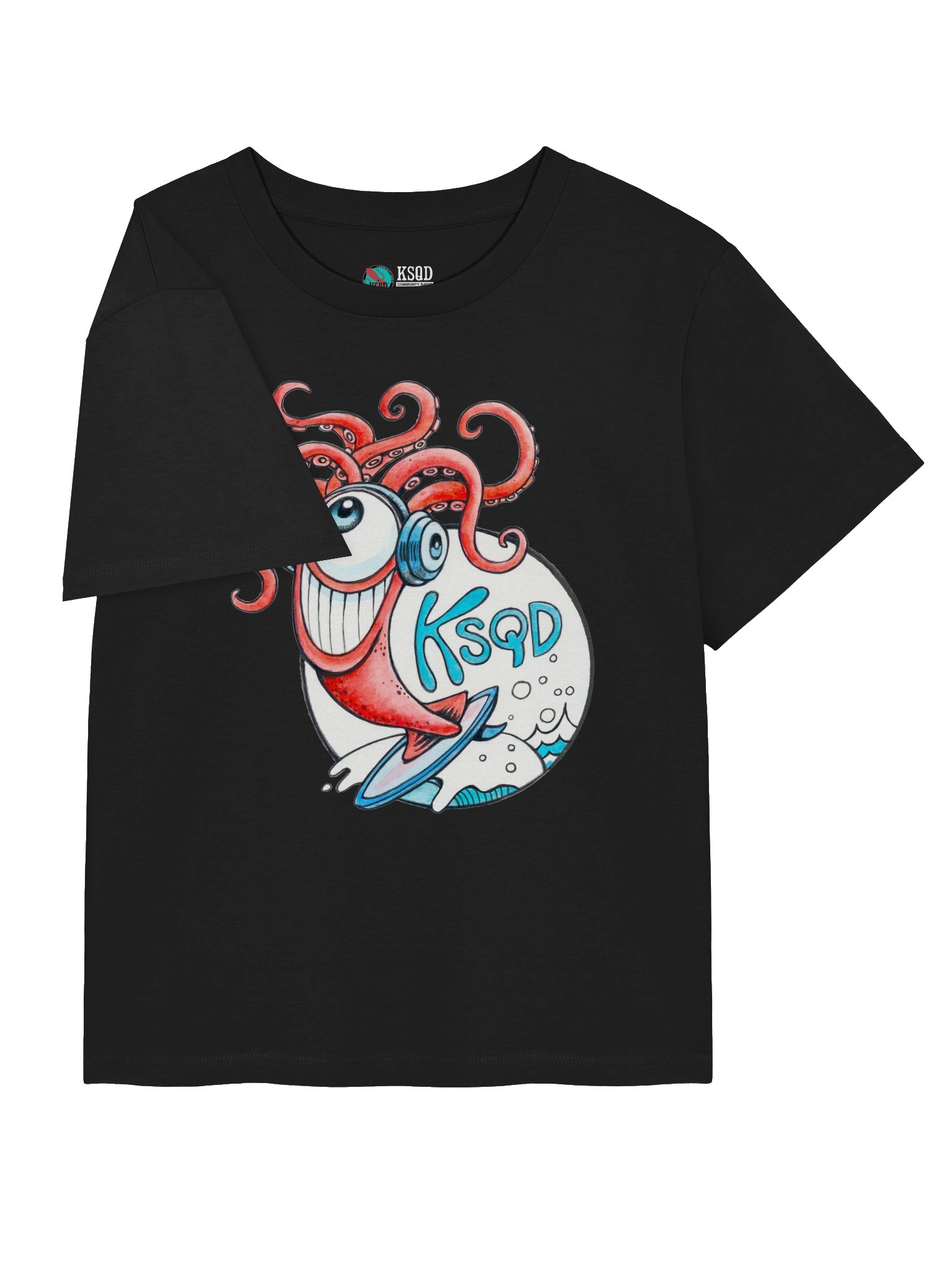 KSQD 2026 Winning Design – Squid & Ocean Organic Ribbed Neck Dark Edition T-Shirt product image (7)