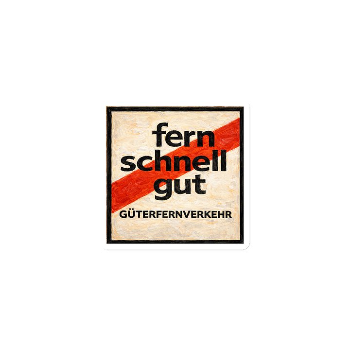 Die-Cut Magnet “Fern Schnell Gut” – Vintage Rail Freight Design product image (1)