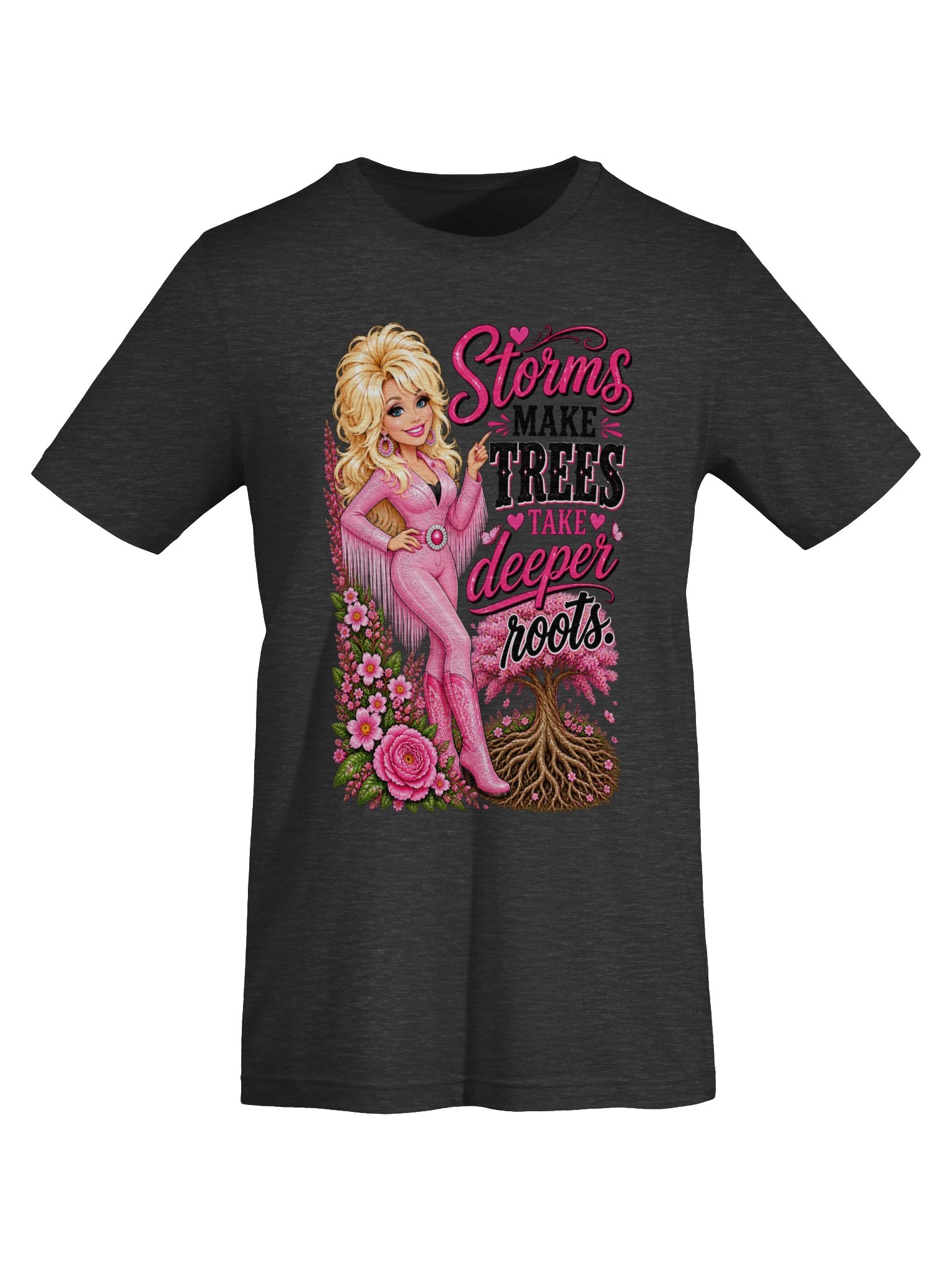 Storms Make Roots Deeper Pink Floral Tee product image (28)