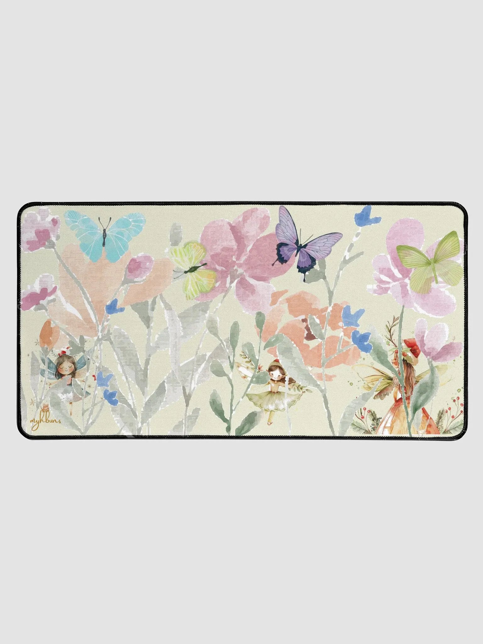 Dream of Butterflies & Angels Desk Mat | 31.5"x15.5" Neoprene Desk Pad | Anti-Slip, Durable Hemmed Edges | Large Mouse Pad for Work & Gaming | Multifunctional Desk Protector product image (1)