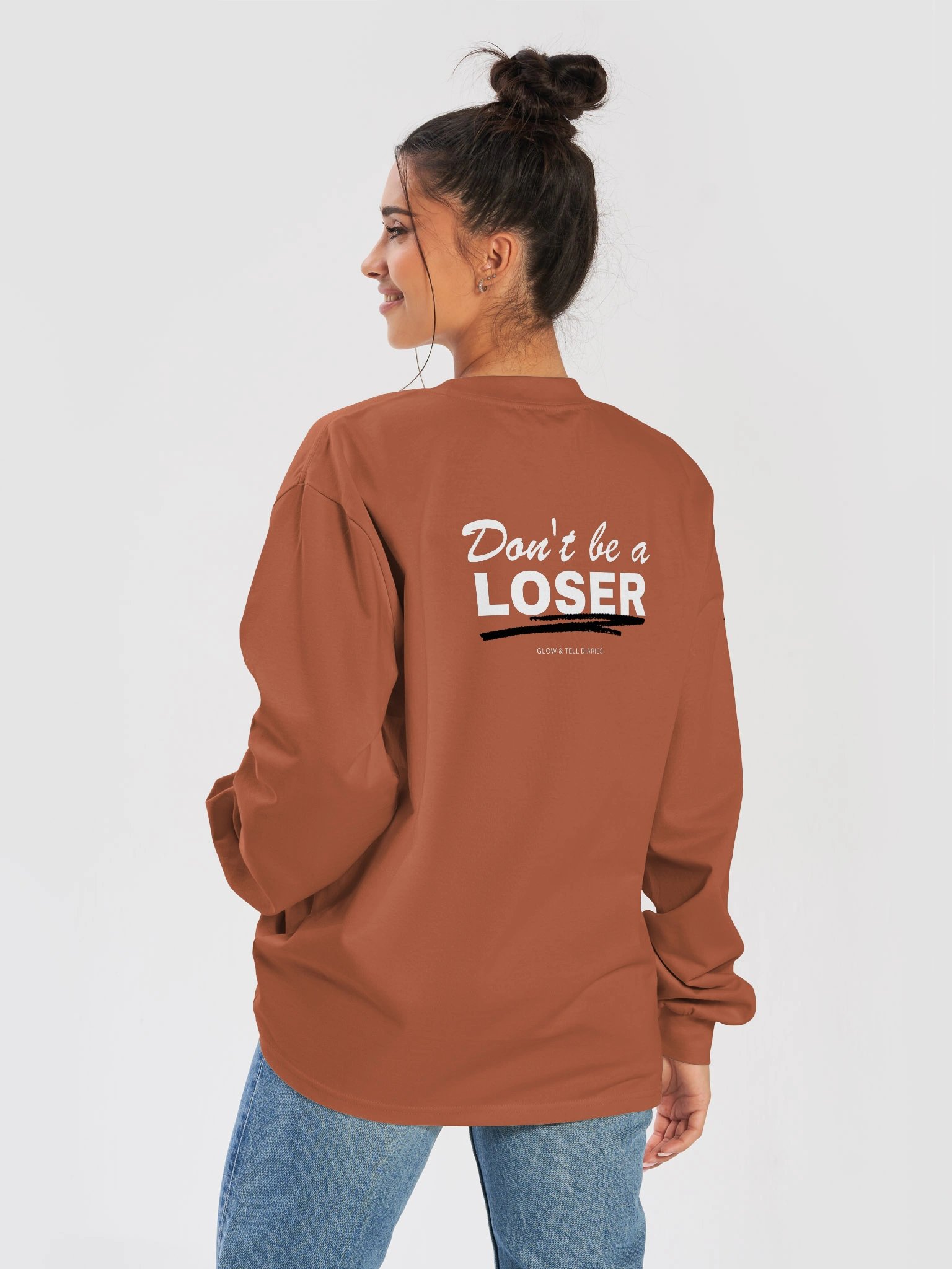 Don't be a LOSER Thick unisex Long sleeve brick red product image (8)