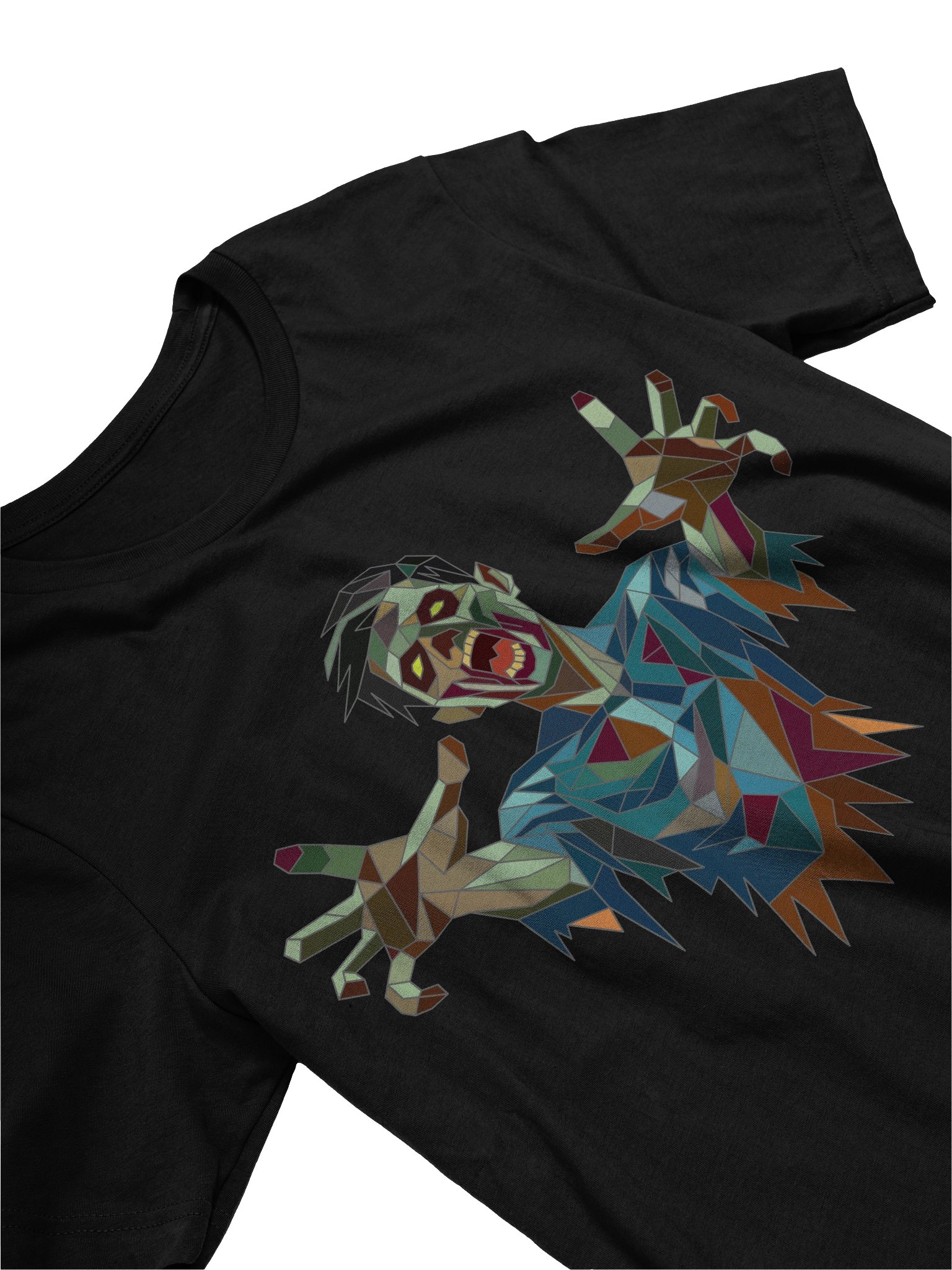 Geometric Zombie Halloween T-Shirt | Spooky Season Graphic Tee product image (6)