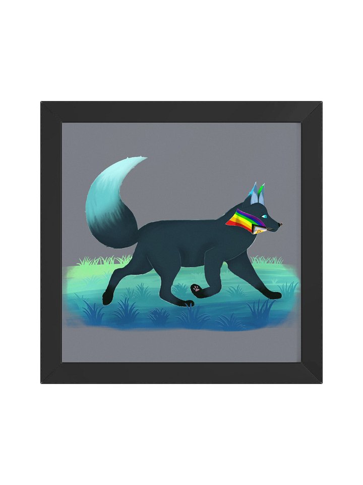 Fox Pride Trot Pride Flag - Framed High-Quality Matte Poster product image (1)