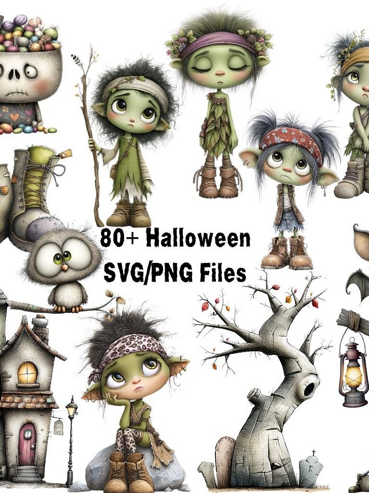 Whimsical Gothic Halloween Clip Art product image (1)