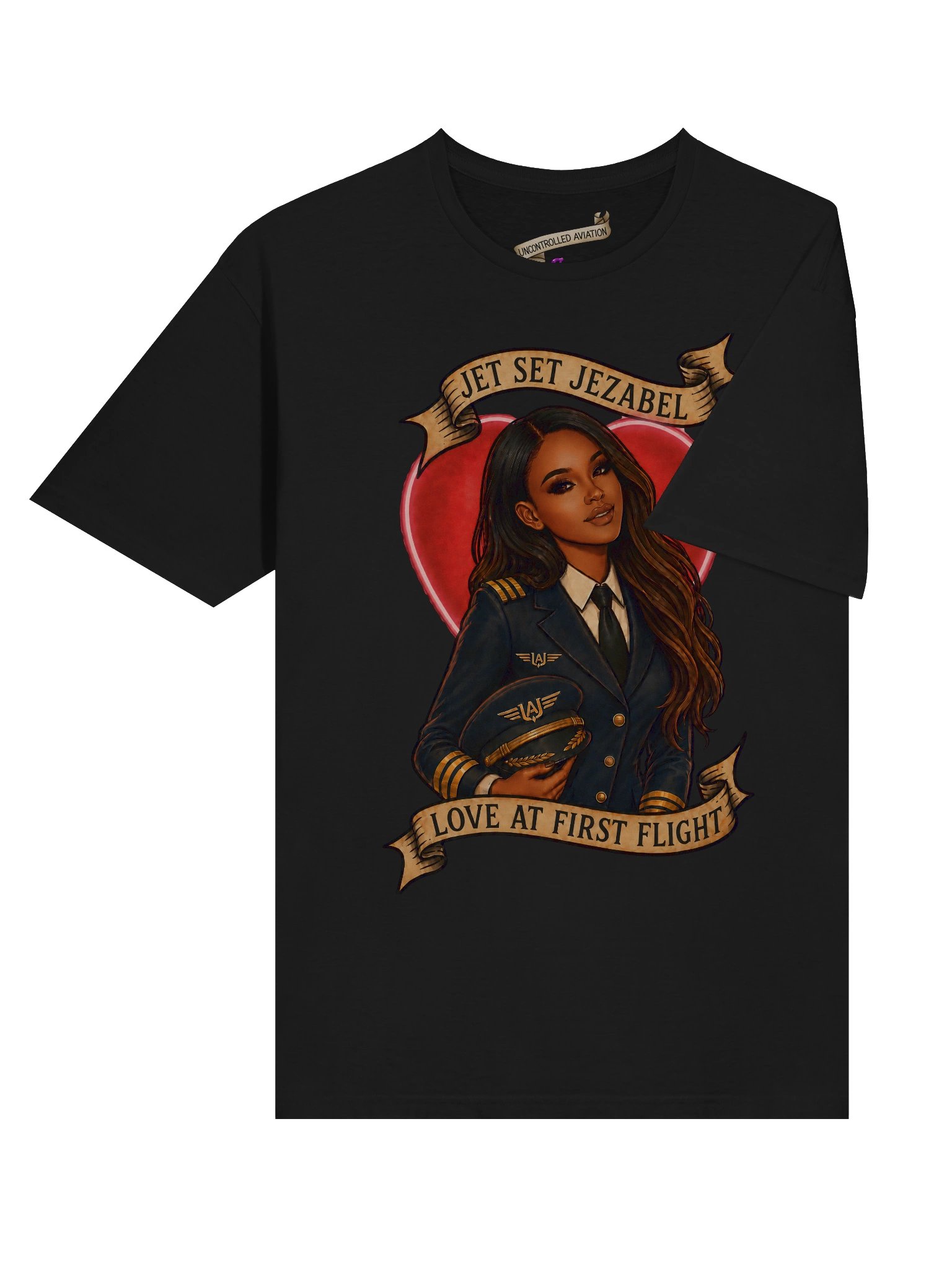 Jezabel Vessir x Uncontrolled Aviation — JET SET JEZABEL — Tee product image (6)