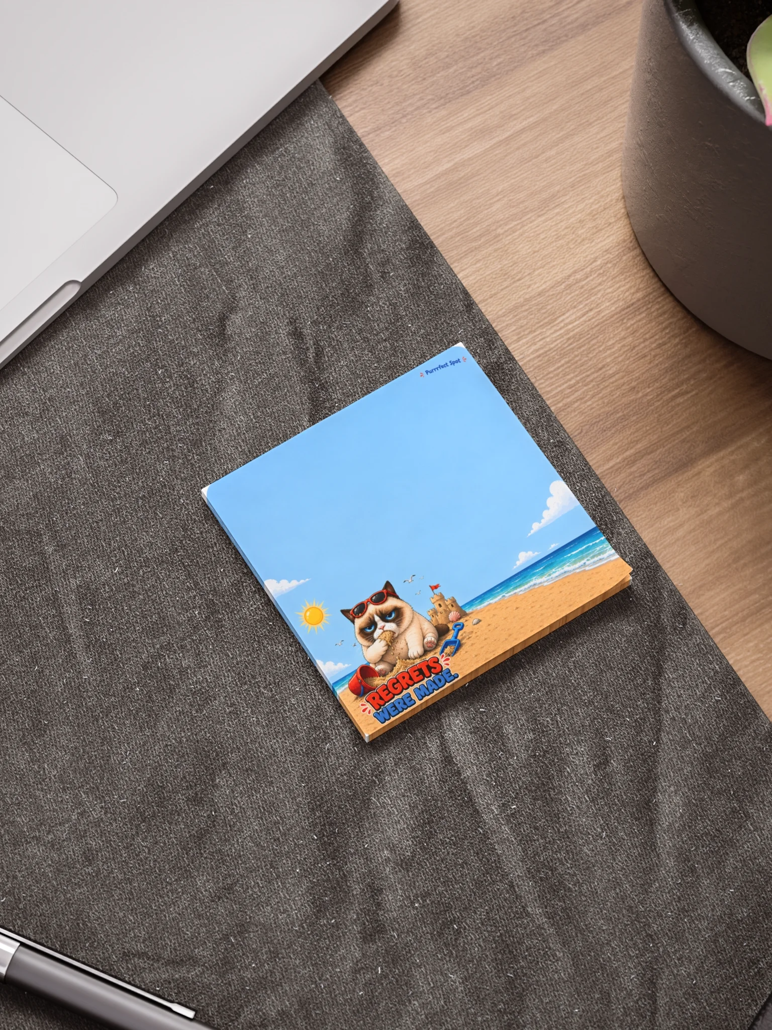 “Regrets Were Made” Grumpy Cat Beach Post-It Note Pad – 50 Sheets product image (2)