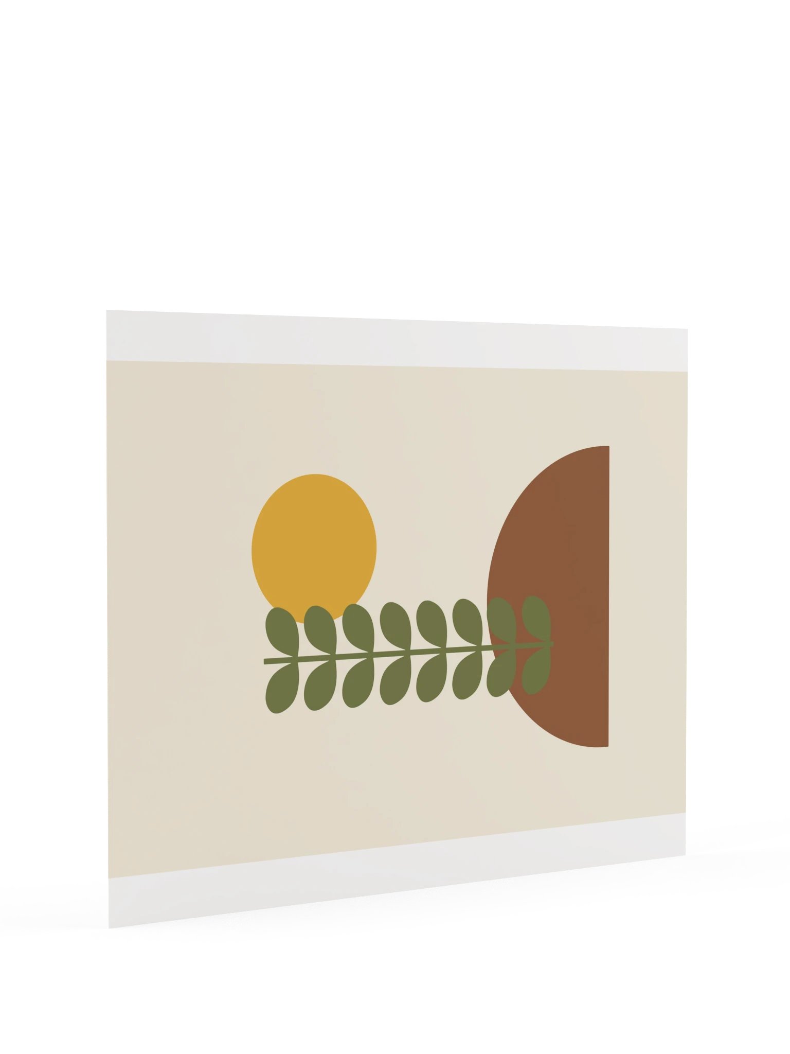 Olive Green Retro Plant Print | Boho Bathroom Wall Art product image (9)