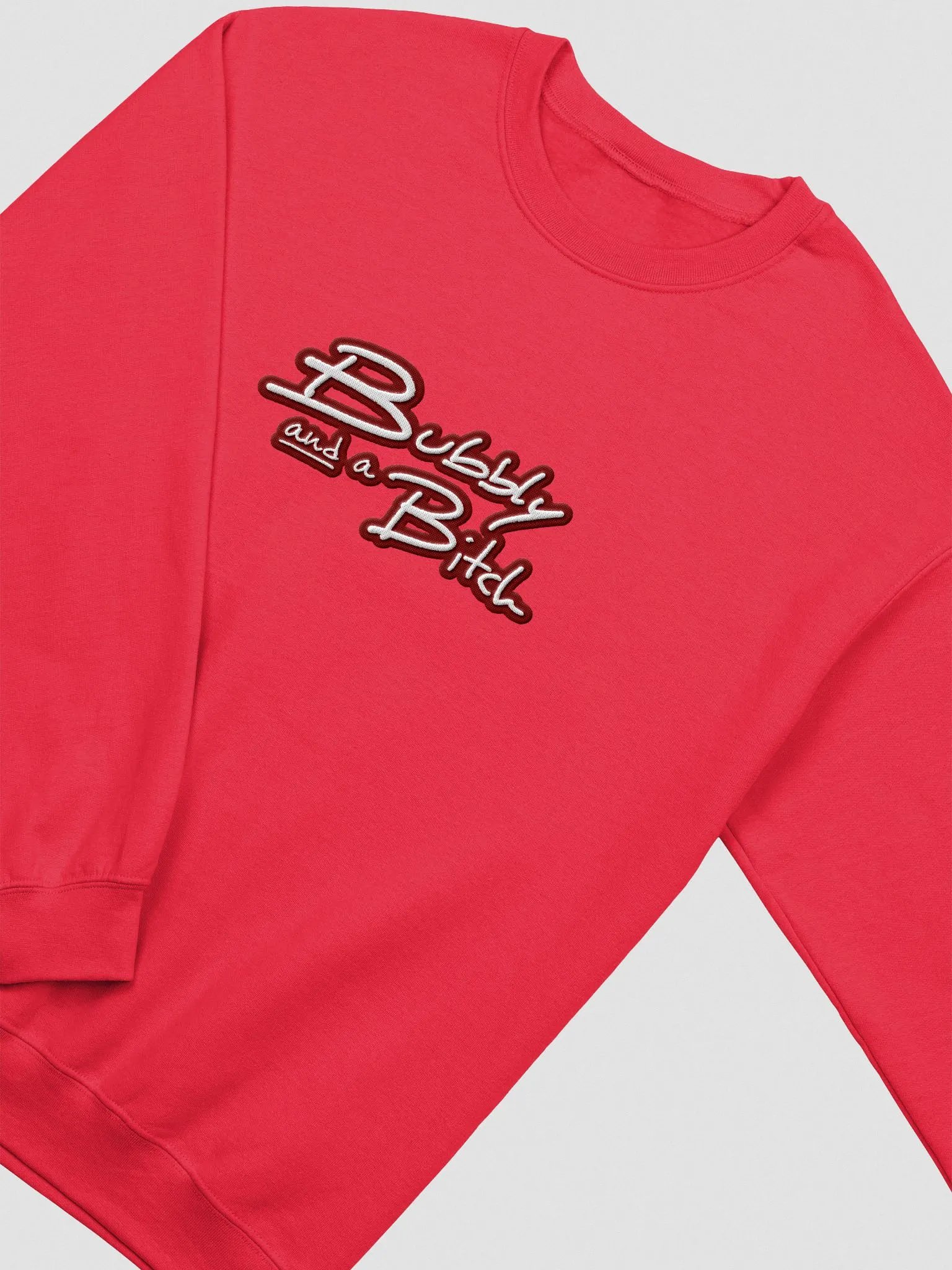 Bubbly and a B*tch (lg. maroon lined design) embroidered crewneck product image (15)
