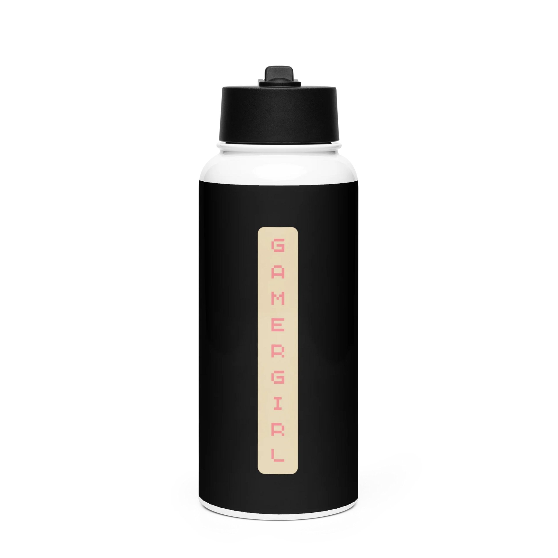 "Gamer Girl" Stainless Steel Water Bottle (Black) product image (1)