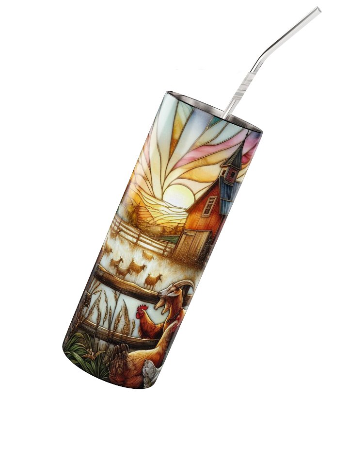 Stained Glass Farmyard Stainless Steel Tumbler product image (2)