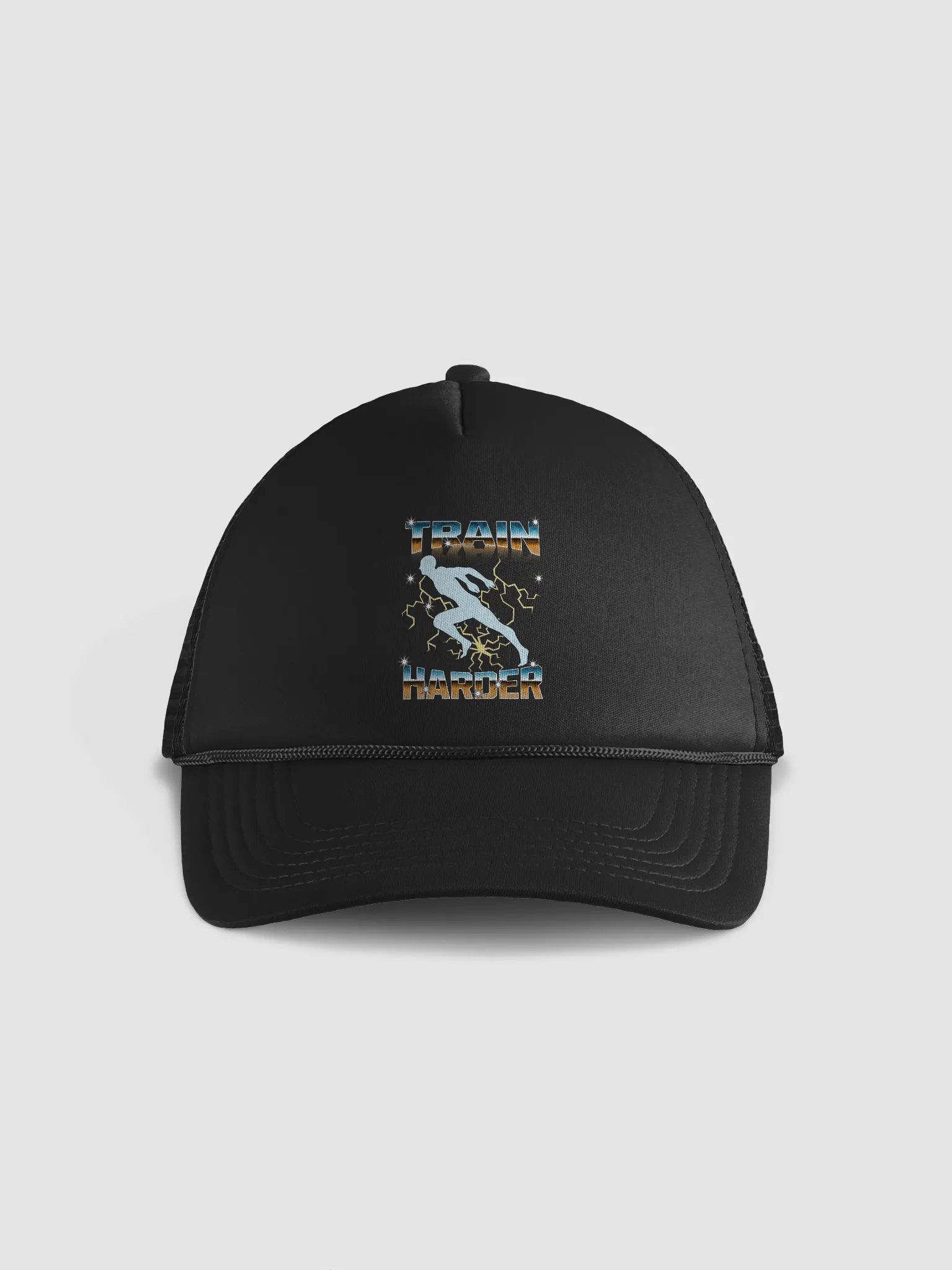 Train Harder Runner Lightning Bolt Trucker Hat product image (1)
