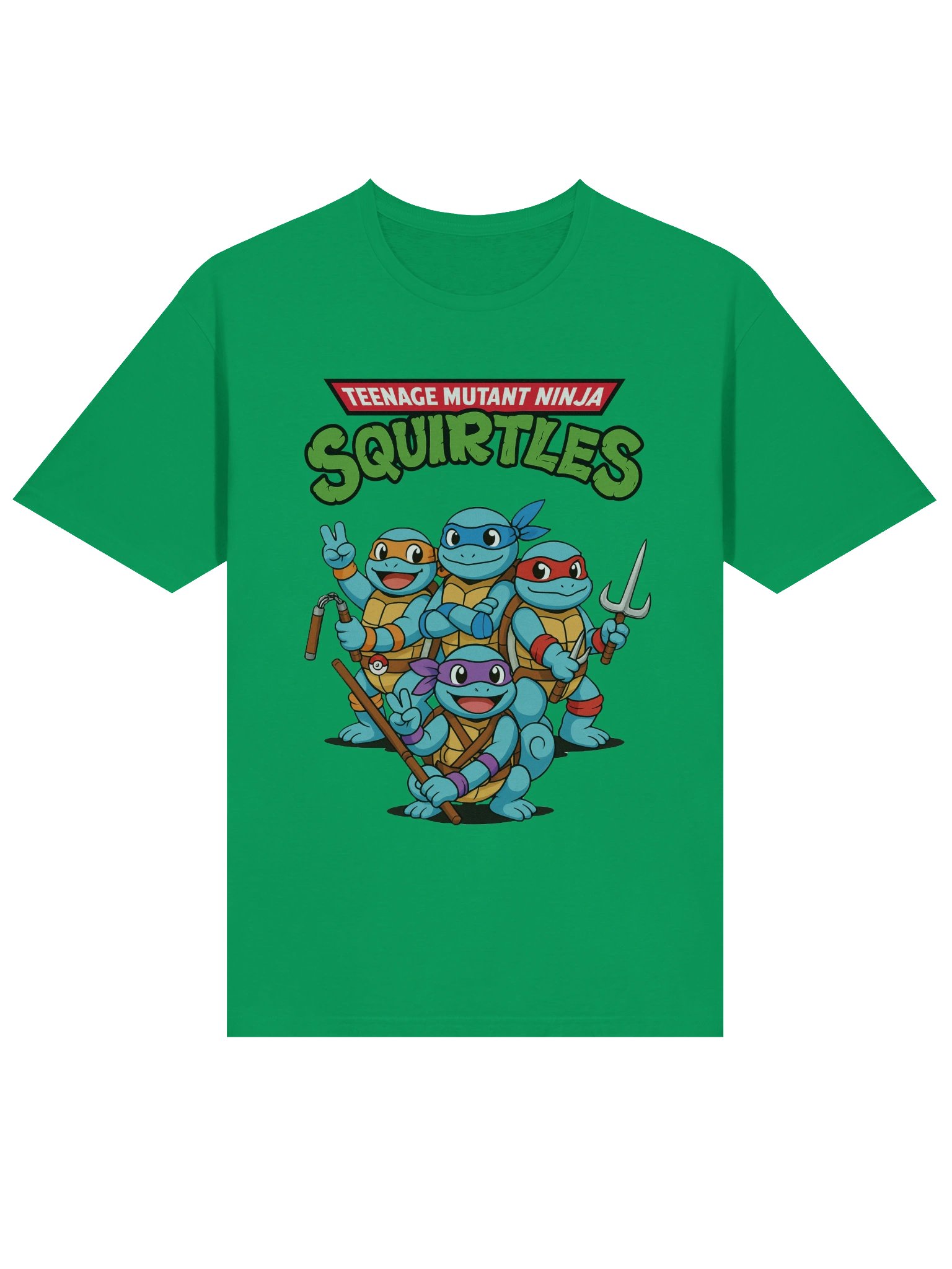 Ninja Squirtles Shirt – TMNT Pokémon Mashup Tee, Retro Cartoon Parody, Squirtle Squad Ninja T-Shirt product image (3)