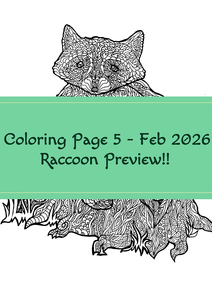 Coloring Club 5 - Raccoon in a Stump, February 2026 product image (1)