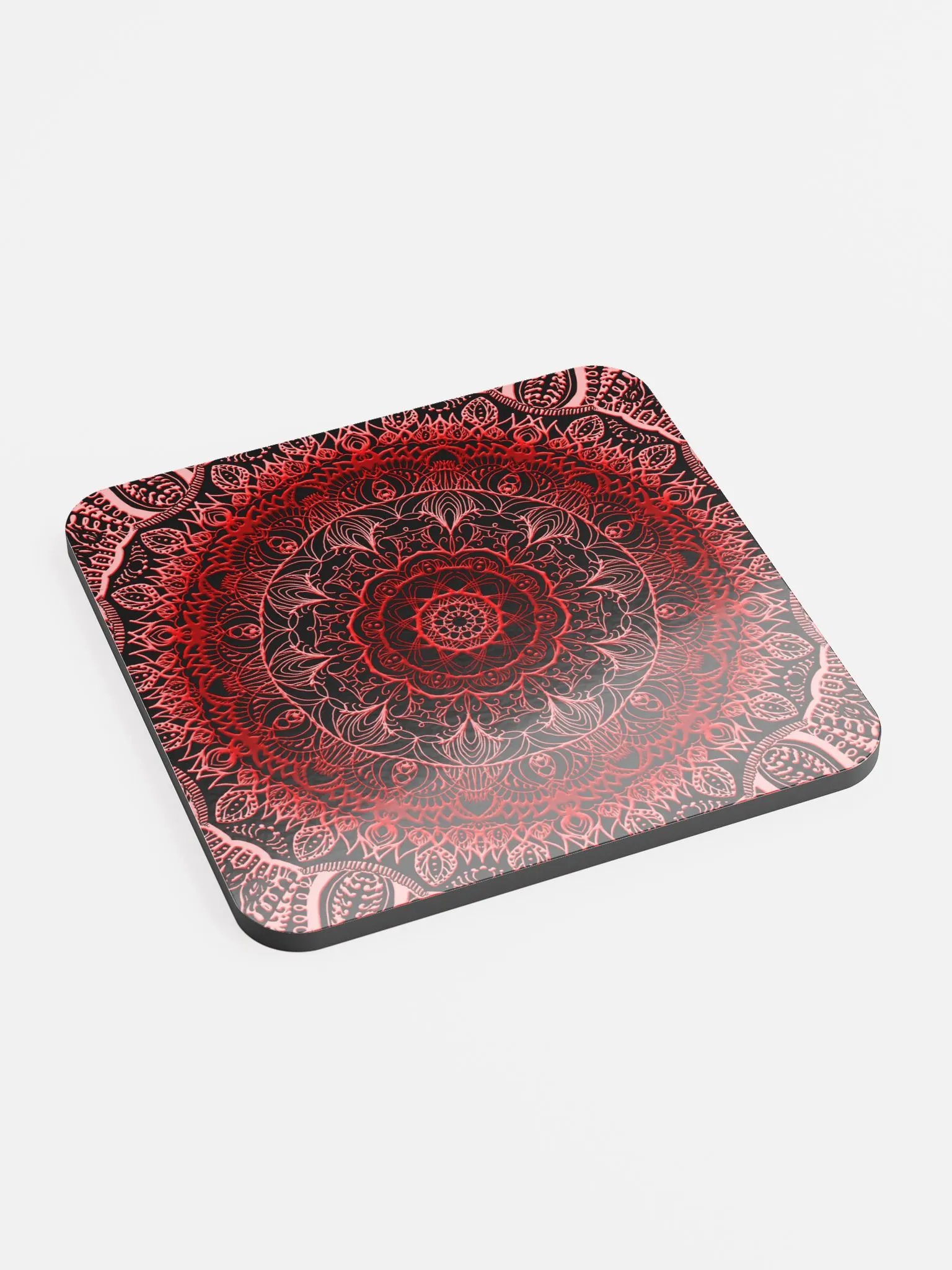 Symmetry in Red: Mandala Cork Coaster product image (2)