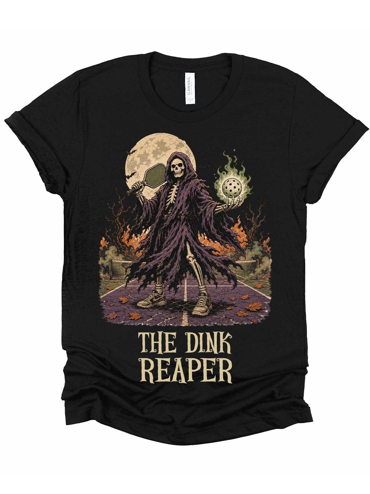The Dink Reaper Halloween Pickleball Shirt | Grim Reaper Skeleton Tee product image (1)