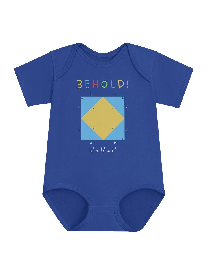 Behold! The Pythagorean Theorem - Math Baby Onesie in Blue product image (1)